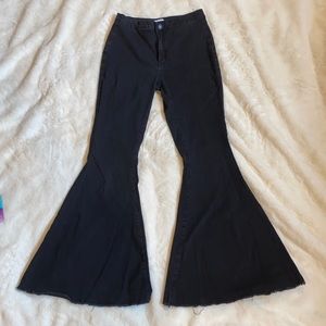 Forever 21 high waisted black denim bell bottoms